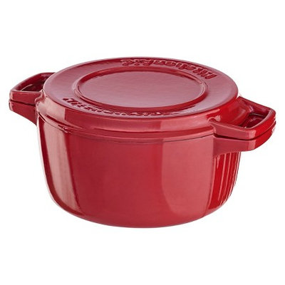 KitchenAid 6-Quart Professional Cast Iron Casserole Dish - Red