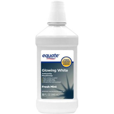 Equate Fresh Mint Glowing White Anticavity Mouthrinse, 32 fl oz