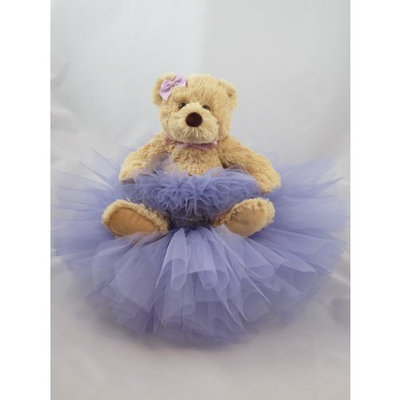 The Blue River Baby Shoppe Lilac Tutu Bear Diaper Cake