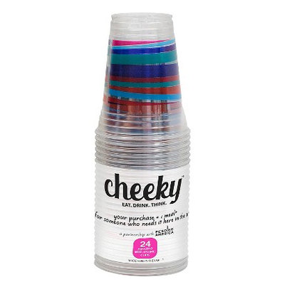 Solo Cup Company Cheeky Home Multicolor Stripe Disposable Clear Plastic Cups 16 oz 24
