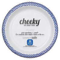Solo Cup Company Cheeky Home Blue Chevron Stripe Disposable Paper Plates 10 in 30 ct