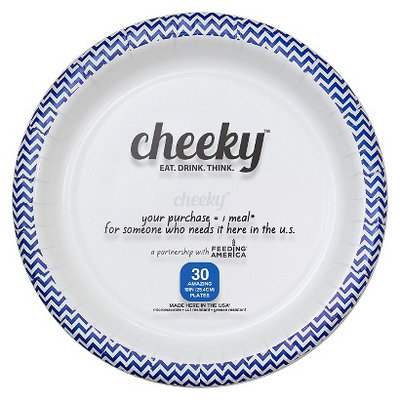 Solo Cup Company Cheeky Home Blue Chevron Stripe Disposable Paper Plates 10 in 30 ct