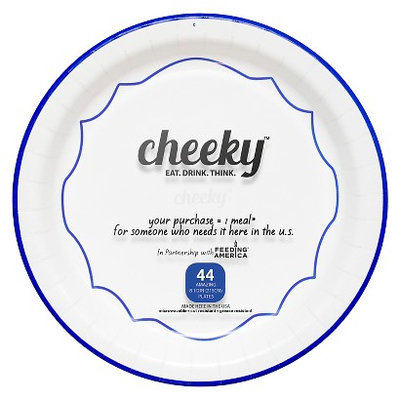Solo Cup Company Cheeky Home Blue Chevron Stripe Disposable Paper Plates 9 in 44 ct