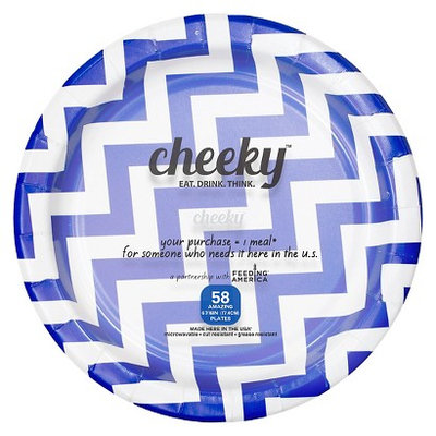 Solo Cup Company Cheeky Home Blue Chevron Stripe Disposable Paper Plates 7 in 58 ct