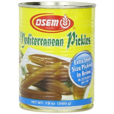 Osem Mediterranean Pickles Extra Small 18-25 (Kosher for Passover), 19-Ounce Cans (Pack of 12)