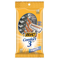 BIC Comfort 3 Triple Blade Disposable Razor for Men, 10-Count