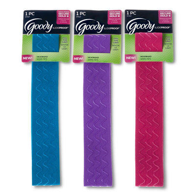 Goody SlideProof Extra Wide Triple Wave Headwrap, Brights, 1 CT