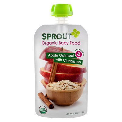 Sprout Organic Food Pouch - Apple Oatmeal with Cinnamon 4oz (5 Pack)