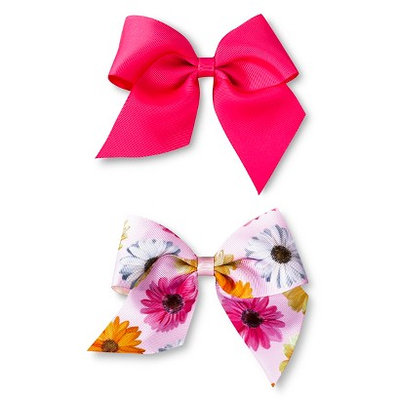 Fantasia Accessories Girls' 2-Pack Bow Hair Clips - Pink