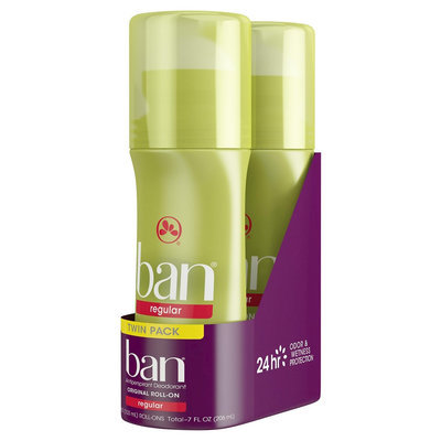 Ban Regular Antiperspirant Roll-On Deodorant Twin Pack