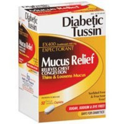 Diabetic Tussin EX 400 Expectorant Immediate Release Caplets- 50 ea
