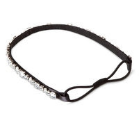 Capsule By Cara Women's Capsul by Cara Crystal Accent Stretch Headband - Black