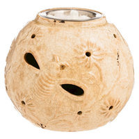Evergreen Enterprises Dragonfly And Flower CutOut Cream Ceramic Fireside