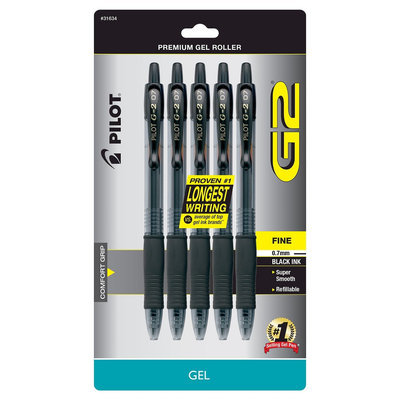 Pilot Corporation Of America Pen 5 ct Black Gel Pilot
