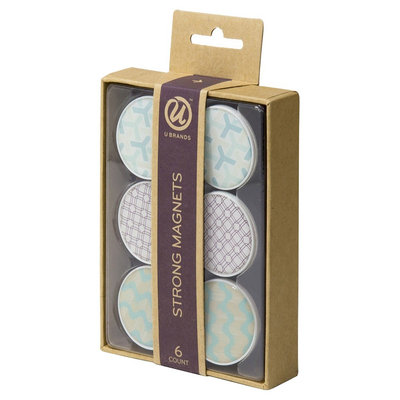Ubrands 6ct Magnets Lg Rnd Patterns-002
