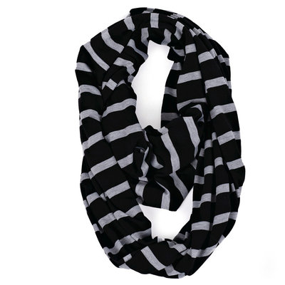 Itzy Ritzy Nursing Happens Infinity Breastfeeding Scarf - Platinum Stripe