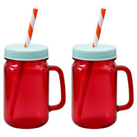 Ev Summer Mini Mason Tumblers Set of 2 - Red