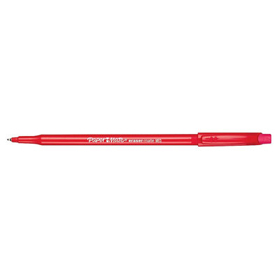 Sanford ERASER MATE BALLPOINT STICK ERASABLE PEN, RED INK, MEDIUM, DOZEN