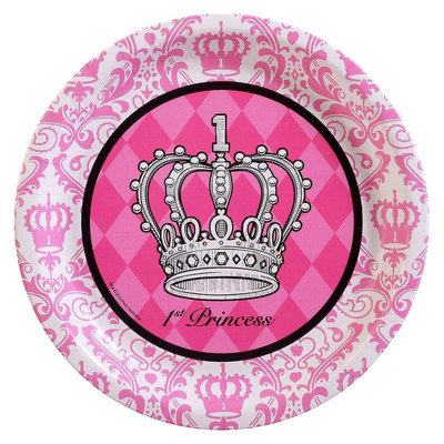 Birthday Express Elegant Princess Damask 1st Birthday Dinner Plates (8)