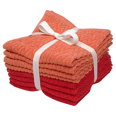 Room Essentials 8-pk. Solid Textured Washcloth Set - Ultra Coral/Georgia Peach