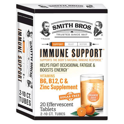 Smith Bros Orange Zest Immune Support Tablets - 20 Count