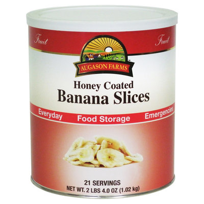 Augason Farms Emergency Food Honey Coated Dried Banana Slices 36 oz