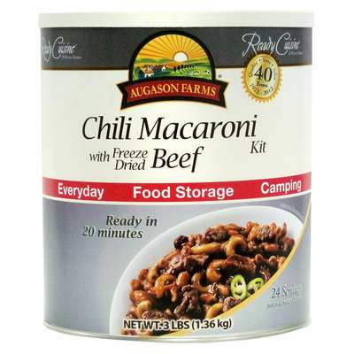 Crown Canyon Augason Farms Ready Cuisine Chili Macaroni with Freeze Dried Beef Kit, 3 lbs