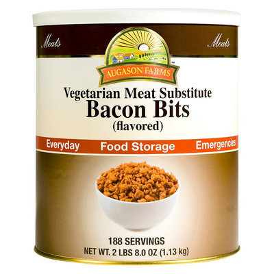 Augason Farms Emergency Food Bacon Bits Flavored Vegetarian Meat Substitute 40 oz