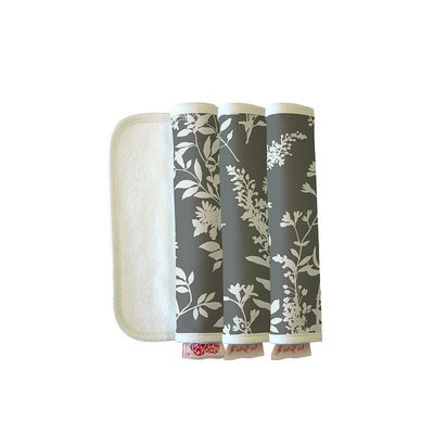 The Peanut Shell Burpeas Burp Cloth in Whisper (Set of 3)