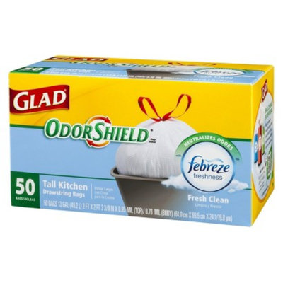 Glad OdorShield Febreze Fresh Clean Scent Tall Kitchen Drawstring