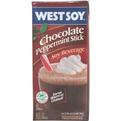 West Soy Westsoy Chocolate Peppermint Stick Soy Beverage, 32 oz. Aseptic Package