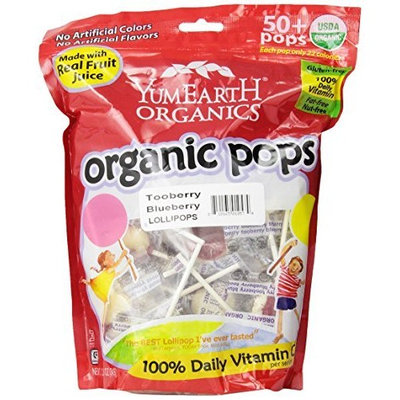 Yummyearth YumEarth Organic TooBerry Blueberry Lollipops, 12.3 Ounce Bag (Pack of 4)