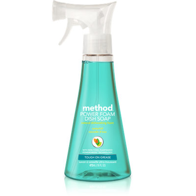 method waterfall scent power foam dish soap