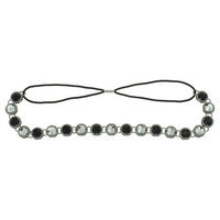 Women's Metal Encased Mixed Stud and Gem Headwrap - Black