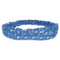 Women's Mesh Retro Head Wrap with Embroidered Daisies - Blue (5.5