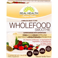 Real Health Super Foods Natural Vanilla Wholefood Smoothie Dietary Supplement Mix, 10 count, 7.4 oz
