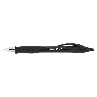 BIC Pro+ Ballpoint Retractable Pen, Black Ink, Medium, Dozen