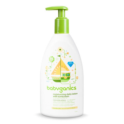 Babyganics Moisturizing Daily Lotion with Sunscreen, Chamomile Verbena - 11 floz