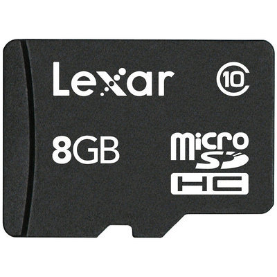 Lexar 8-GB Micro Sdhc with Adapter - Black (SDMI8GBABT)