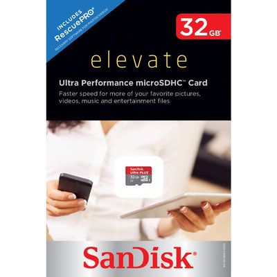 SanDisk 32GB MicroSD Memory Card - Red/Grey (Sdsdqup-032G-T46)