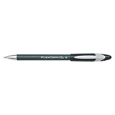 Sanford FlexGrip Elite Ballpoint Stick Pen, Black Ink, Medium, Dozen