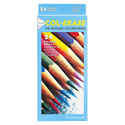 Sanford Prismacolor Col-Erase Colored Woodcase Pencils w/ Eraser, 24 Assorted Colors/Set