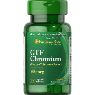 Puritan's Pride GTF Chromium 200 mcg-100 Tablets
