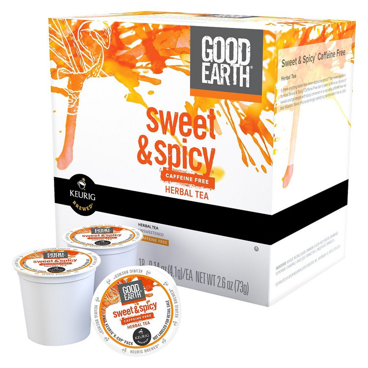 Keurig Good Earth Sweet & Spicy Caffeine Free Herbal Tea KCups 18 ct
