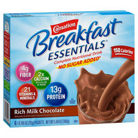 Carnation Breakfast Essentials No Sugar Added Rich Milk Chocolate