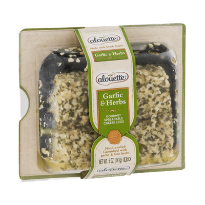Alouette Gourmet Spreadable Cheese Logs Garlic & Herbs - 2 CT