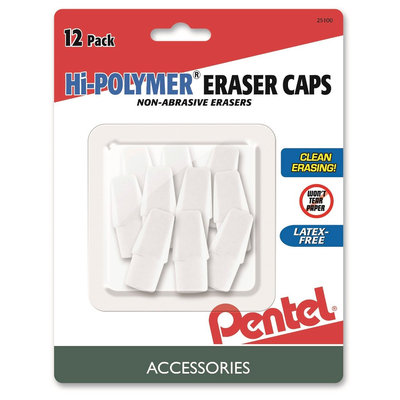 Pentel 12 ct Eraser Caps, Multi-Colored