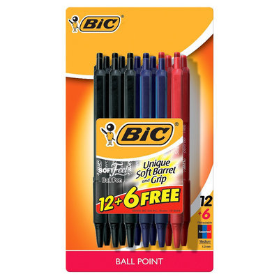 BIC Ballpoint Pens, Assorted Colors - 18 count, Multi-Colored