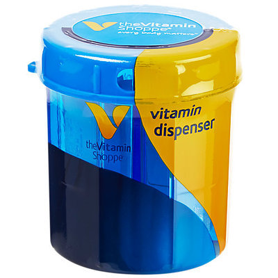 Vitamin Shoppe Vitamin Dispenser Yellow Pill Case