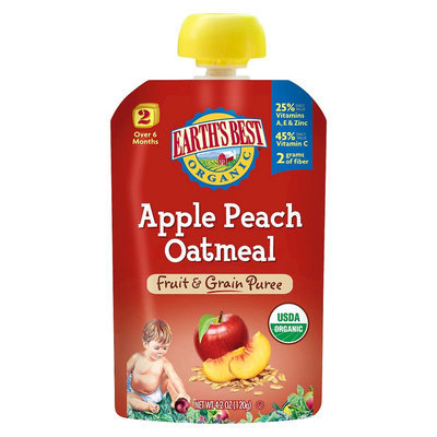 Earths Best Earth's Best Organic Apple Peach Oatmeal - 4.2oz (6 Pack)